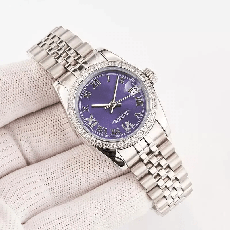 Luxury Womens Automatic Mechanical Watch Sapphire Crystal Stainless Steel Diamond Accent