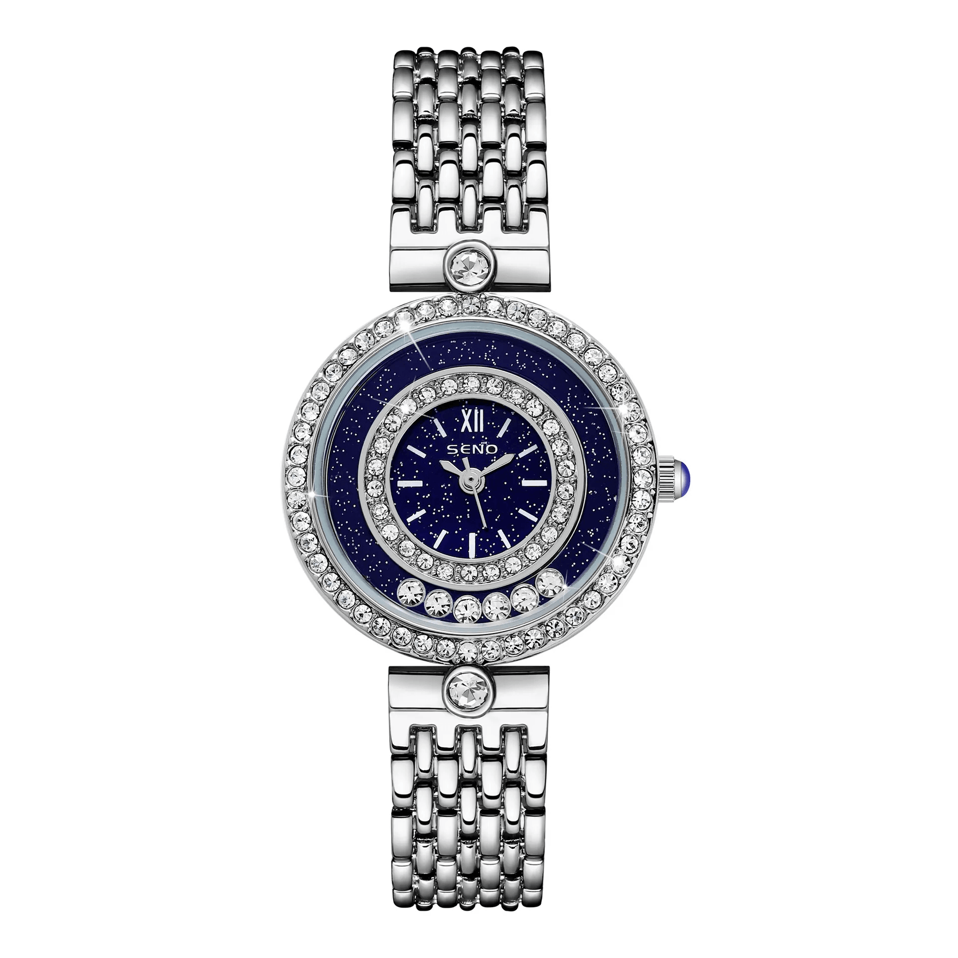 Luxury Women Diamond Quartz Watch Waterproof Steel Bracelet Full Star Design