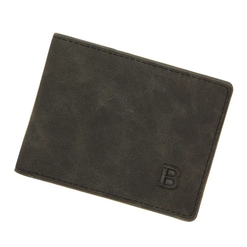 Vintage Matte PU Leather Bifold Wallet with Coin Pocket Slim Card Holder for Men