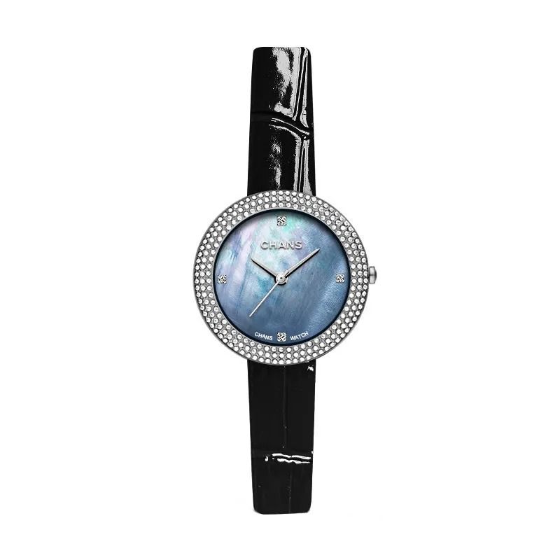 Elegant Women's Quartz Watch with Diamond Accents Waterproof Fashion Wristwatch
