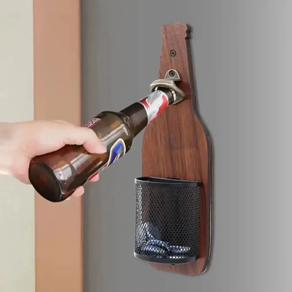 Vintage Wall-Mounted Bottle Opener Heavy-Duty Metal Bar Accessory