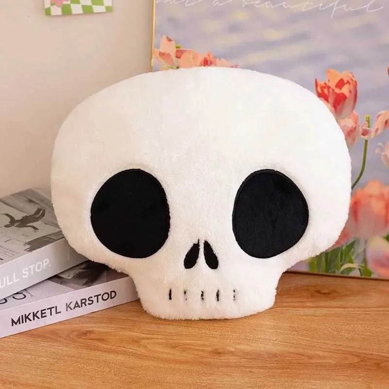 Halloween Skull Plush Toy Soft Stuffed Skeleton Bone Doll for Spooky Party Decorations