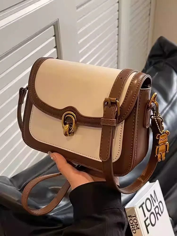 Small Saddle Crossbody Bag for Women with PU Leather and Adjustable Shoulder Strap