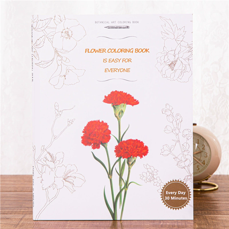Botanical Art Painting Book, Four Seasons Flower English Coloring Book, Easy For Everyone, Adults and Beginners