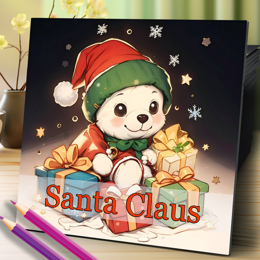 Santa Claus Coloring Book, Adult Christmas Theme Gift For Stress Relief, Graffiti Painting Drawing Book