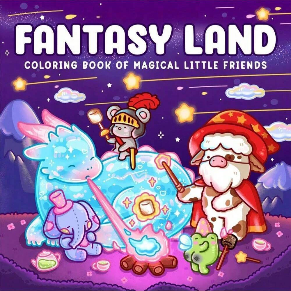 Fantasy Land Coloring Book for Adults, A Stress Relief Drawing Book, The Perfect Gift for Christmas, Birthday, and Party