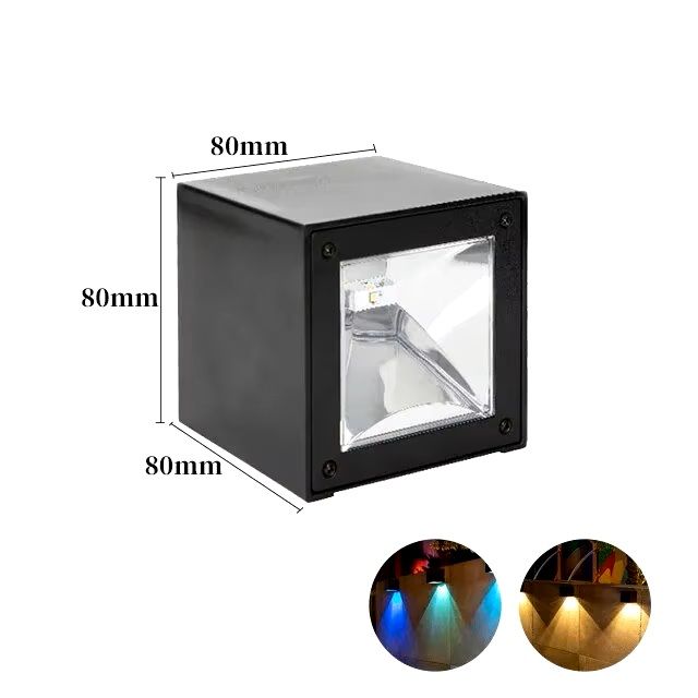 LED Solar Light Outdoor Garden Square Wall Lamp – Sunlight Sensor, IP65 Waterproof, Yard/Balcony/Fence Decoration Lighti