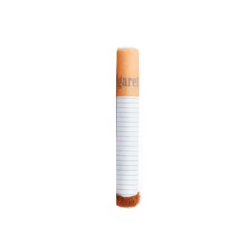 Interactive Plush Dog Toy Cigarette Design Squeaky Chew for Small & Medium Dogs