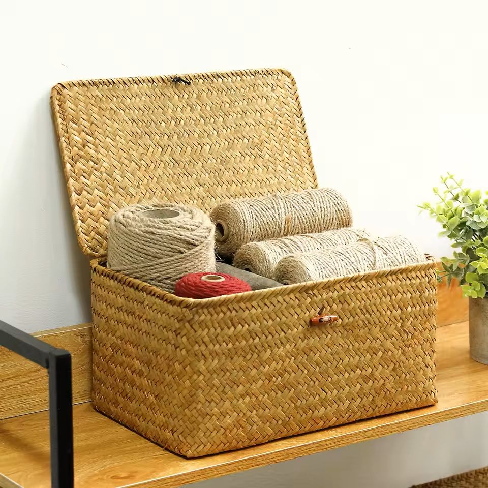 Simple Rattan Box Storage Hand-Woven Rattan Storage Box Set (3 Pcs) – Rectangular Wick | Inspire ...