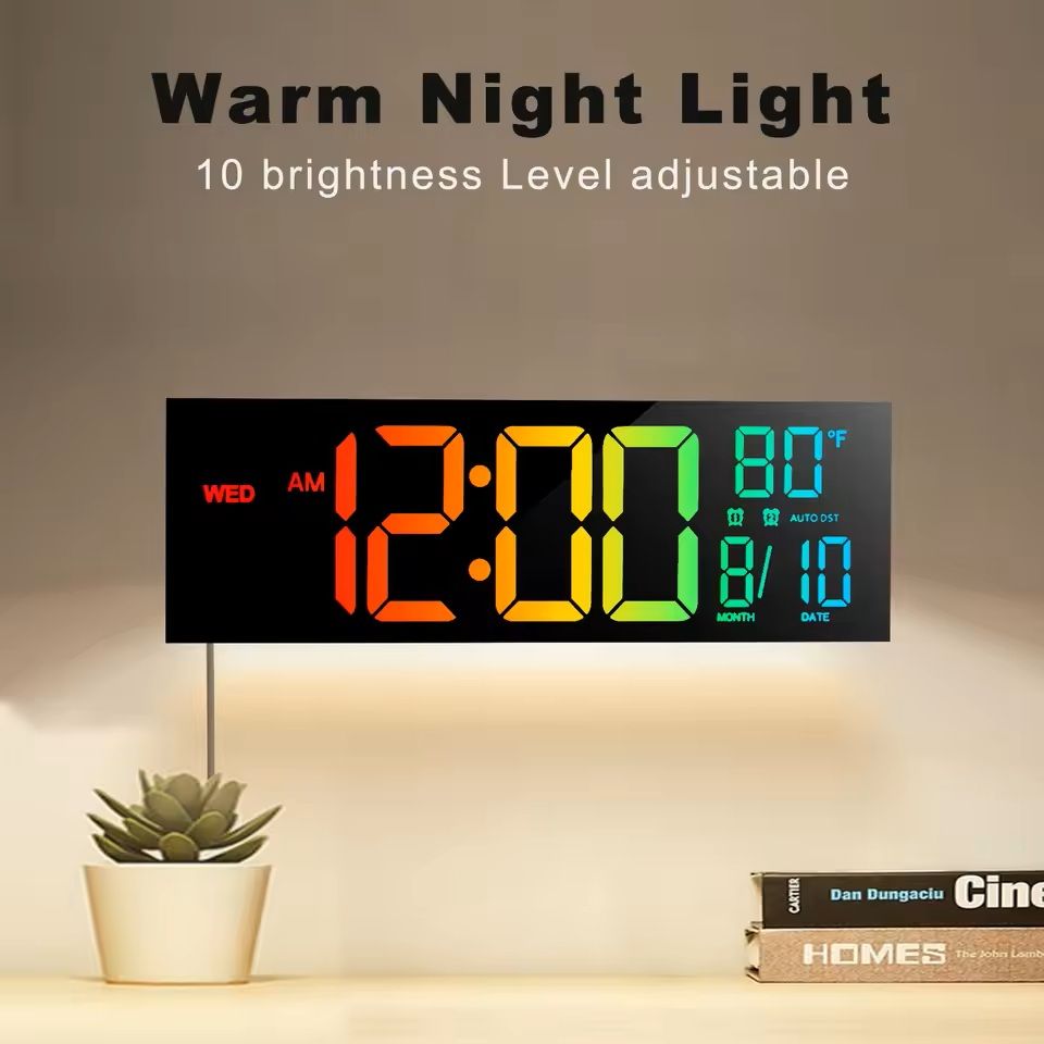 Large LED Digital Wall Clock – 16 Inches Big Display with Re | Inspire ...