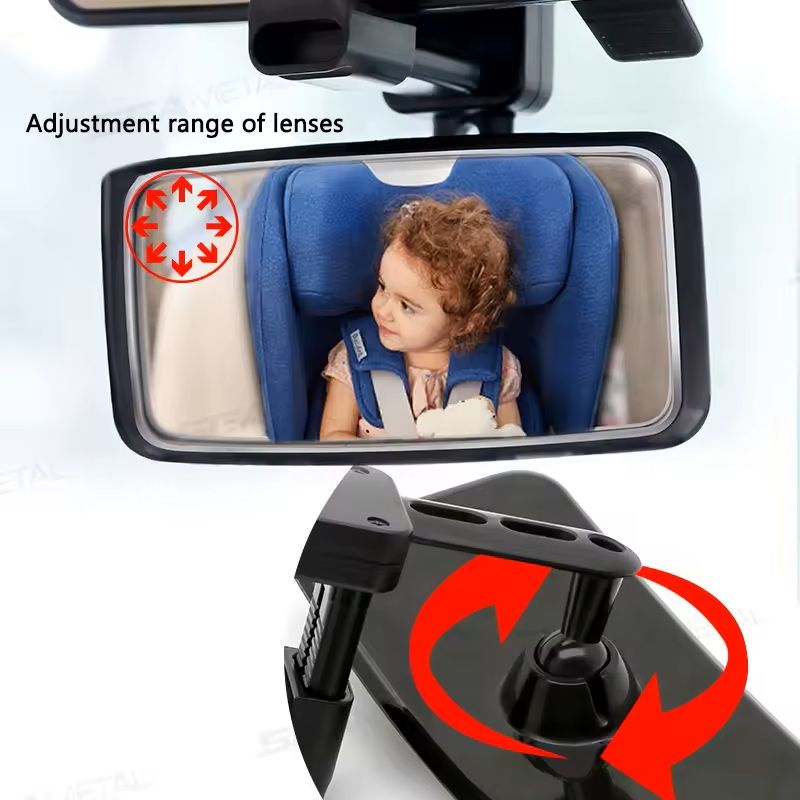 Wide-Angle 360° Rotatable Baby Rearview Mirror for Cars Safety & Visibility Mirror for Parents and Drivers