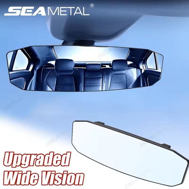 Large 30 cm Wide-Angle Snap-On Rear View Mirror Anti-Glare HD Glass Interior/Baby Mirror for Cars