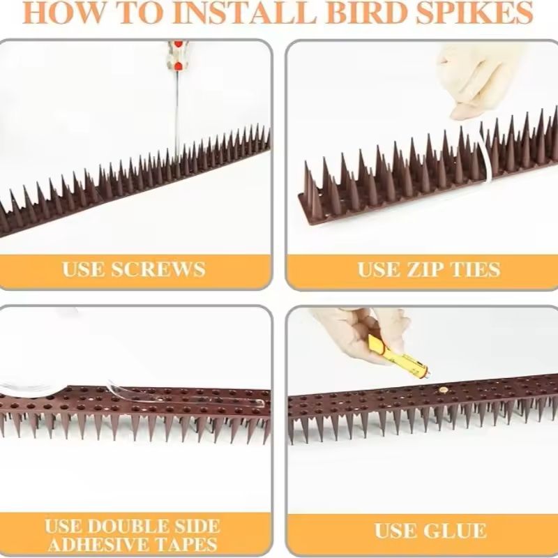 12-Piece Plastic Bird Deterrent Spikes Fence & Wall Anti-Cli | Inspire ...