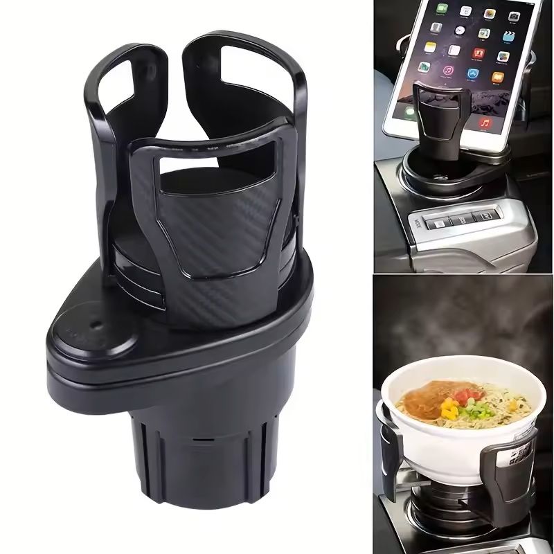Car Cup Holder Expander Adjustable Dual-Cup + Phone Holder & Organizer for Cars