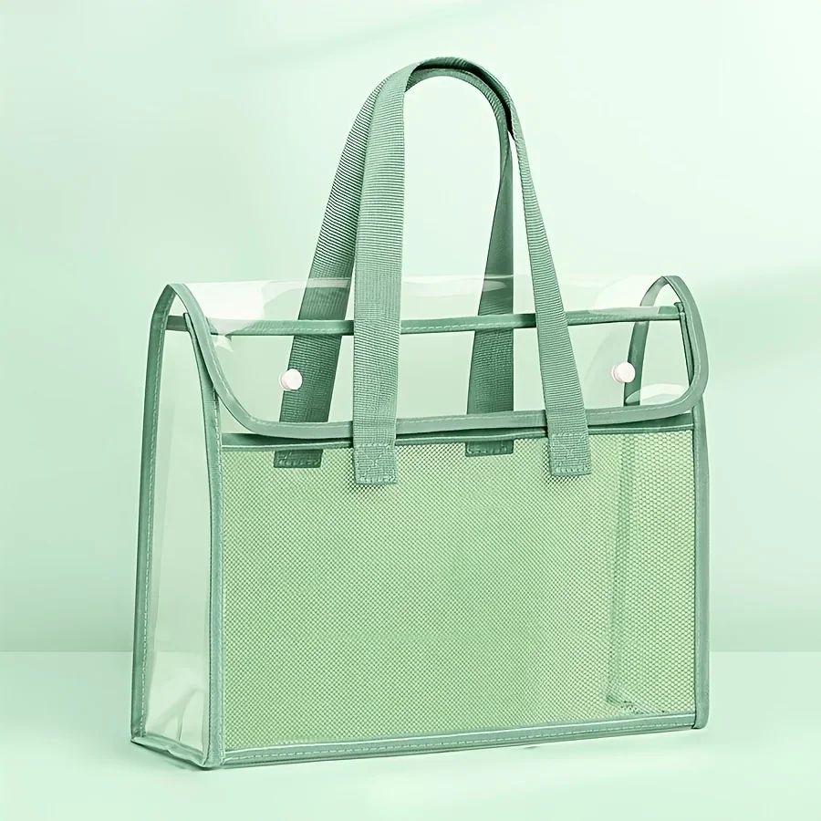 Large Capacity Transparent Waterproof Expanding File Folder – Portable PVC Self-Adhesive Document Storage Bag
