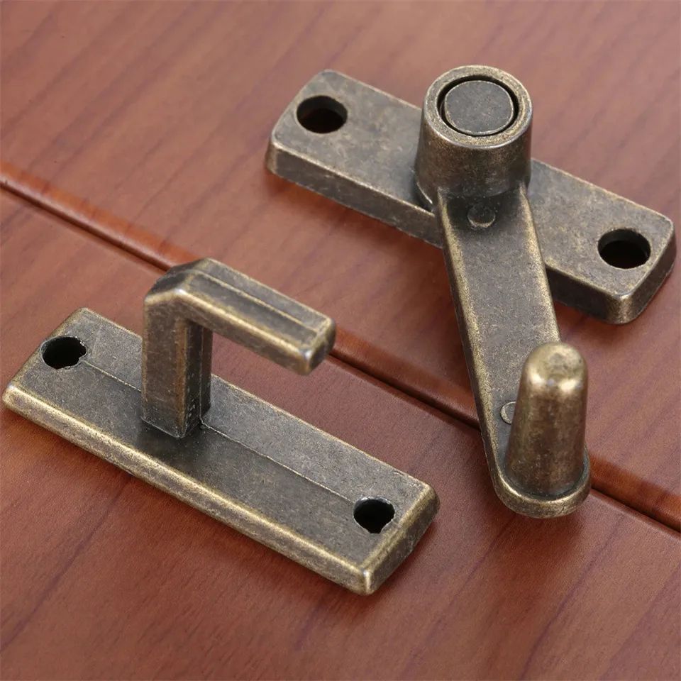 Bronze Sliding Door Lock Handle – Metal Window & Door Latch Guard Bolt with Screws