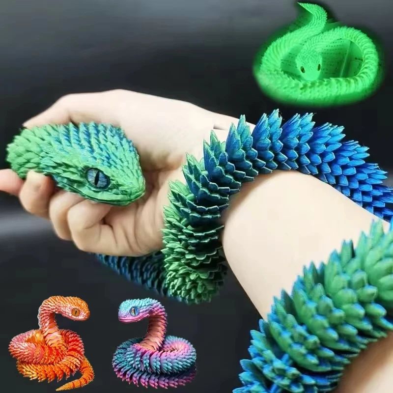 3D Printed Articulated Snake Fidget Toy – Movable Joint Desk | Inspire ...