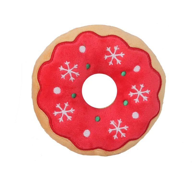 Christmas Plush Squeaky Dog Toy – Santa, Elk & Gingerbread Chew Toy for Dogs & Cats