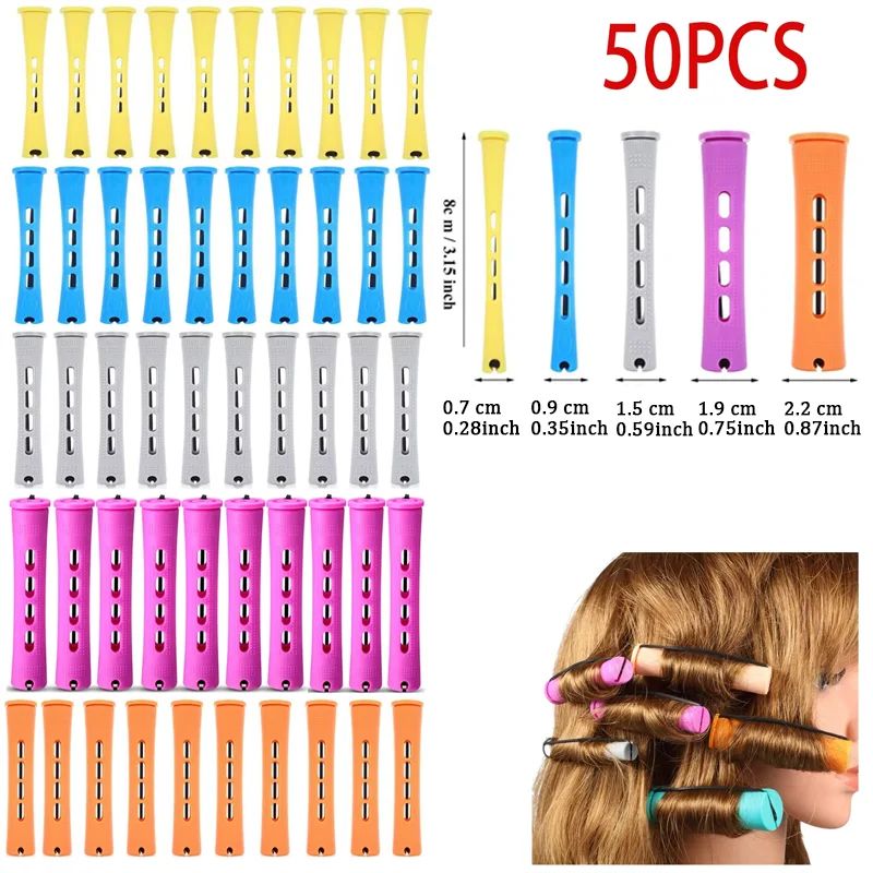 50 Pcs Cold Wave Perm Rods (5 Sizes) – Hair Rollers Curlers | Inspire ...