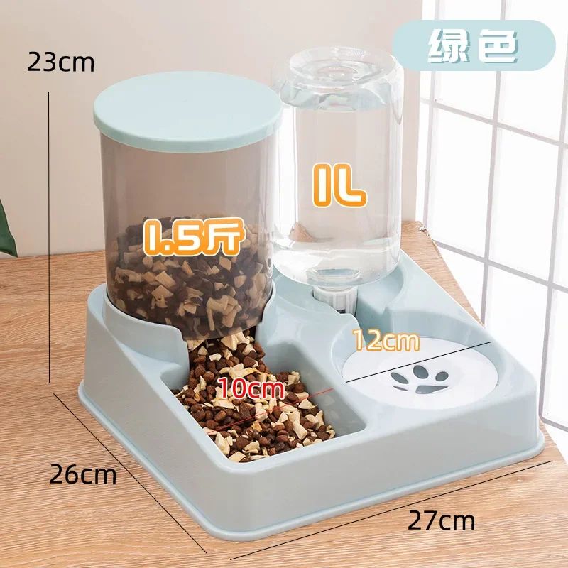 2-in-1 Automatic Cat Feeder Water Dispenser Set – Tilted Gravity Food Feeder and Waterer for Cats & Small Dogs