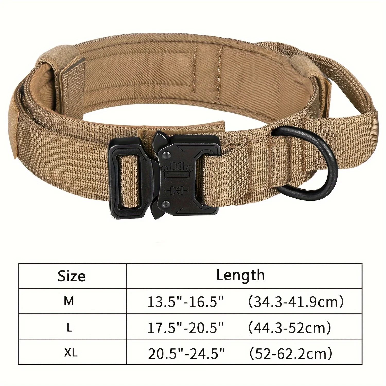 Tactical Dog Collar with Handle - Adjustable Military Nylon Training Collar, Heavy Metal Buckle for Large Dogs