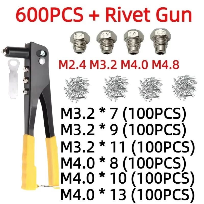 Heavy-Duty Hand Rivet Gun Kit – Blind Rivet Pliers Set with | Inspire ...