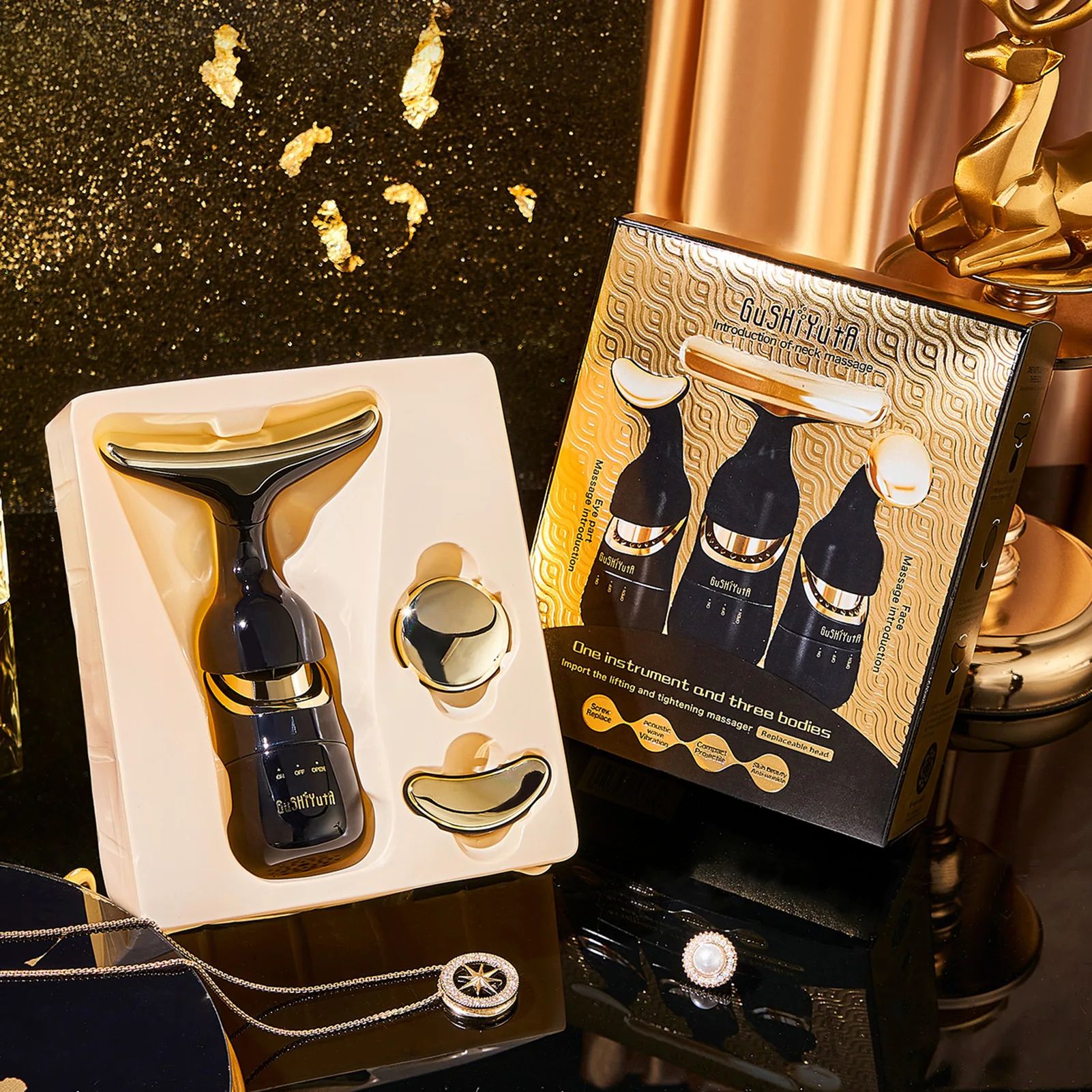 3 in 1 Facial Firming & Lifting Device for Face, Neck & Eyes, Anti-Aging Massage Face Slimmer Sculpting Tool at Home