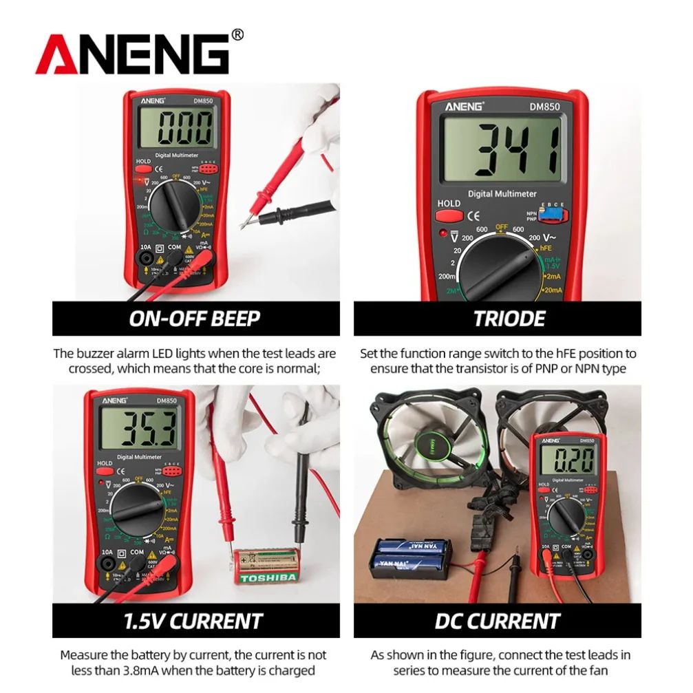 Auto-Ranging Digital Multimeter 1999 Count AC/DC Voltage Tes | Inspire ...
