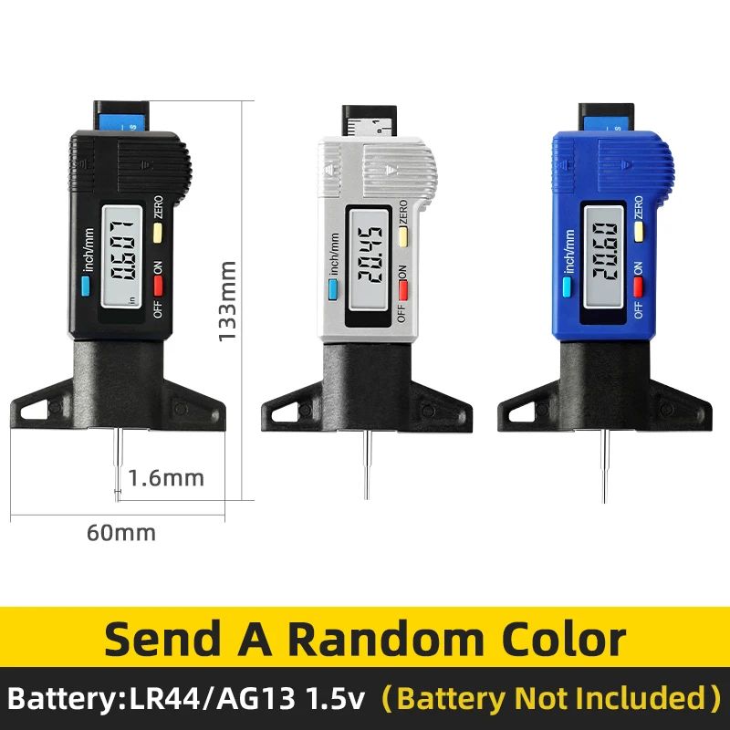 Digital Tire Tread Depth Gauge with LCD Display | Car Tyre Wear Meter, Depth Caliper Measuring Tool, Accurate mm/Inch