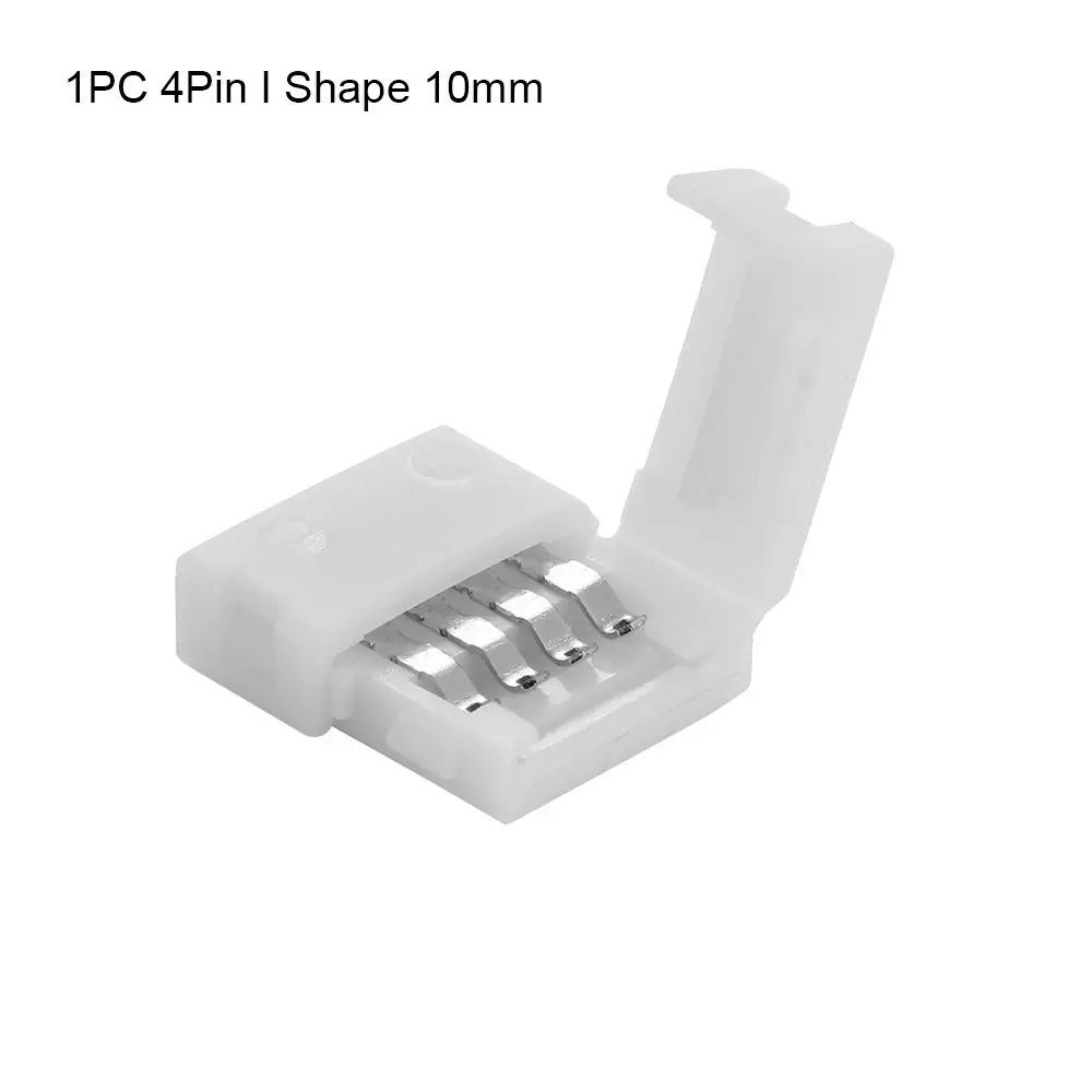 4Pin RGB LED Strip Connectors L/T/Cross Corner Clip Couplers for 3528 5050 PCB, Solderless Fast Join Accessories