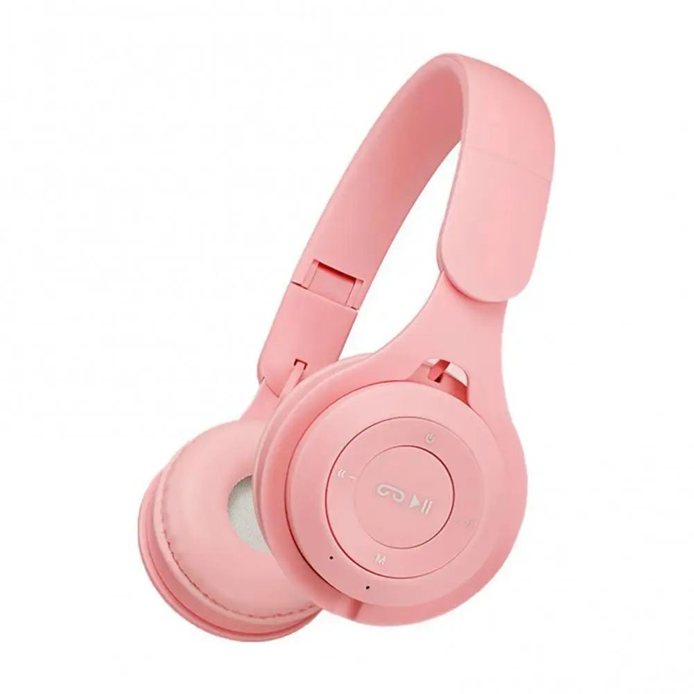Cute Bluetooth 5.0 Wireless Headphones with Noise Reduction, Stereo Gaming Sports Headset, Built-in Mic for Calls