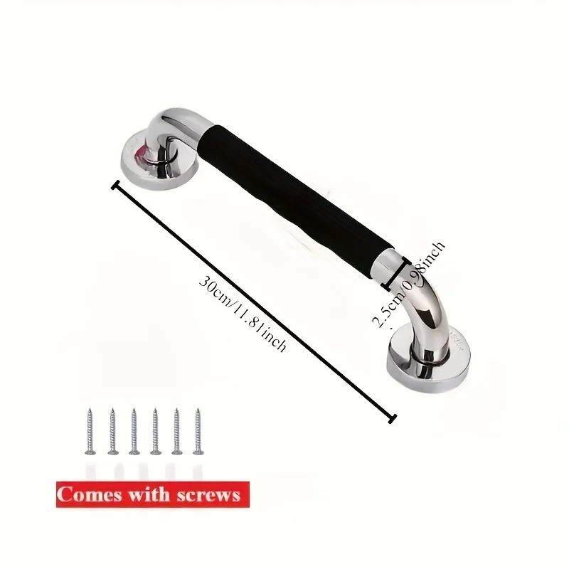 2 Pcs Stainless Steel Bathroom Grab Bar for Shower & Toilet –Heavy-Duty Non-Slip Safety Handle, Secure Wall Support Rail