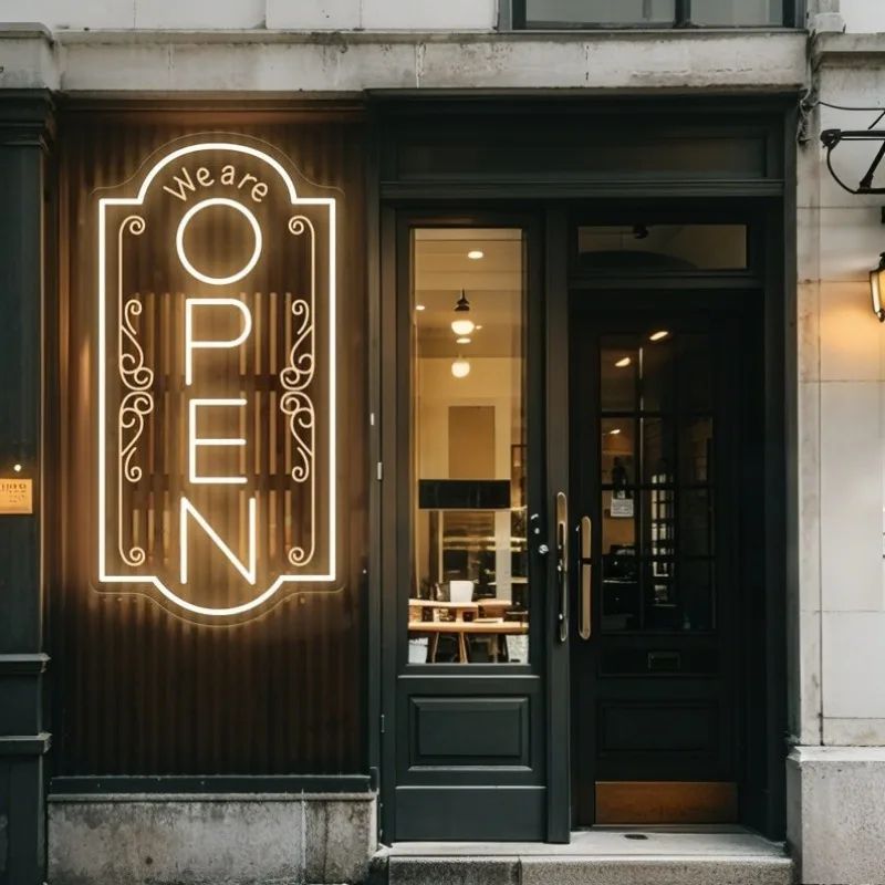 Were Open Neon Sign for Store Window – Vintage LED Open/Closed Light for Shop, Restaurant, Cafe, Business Wall Decor