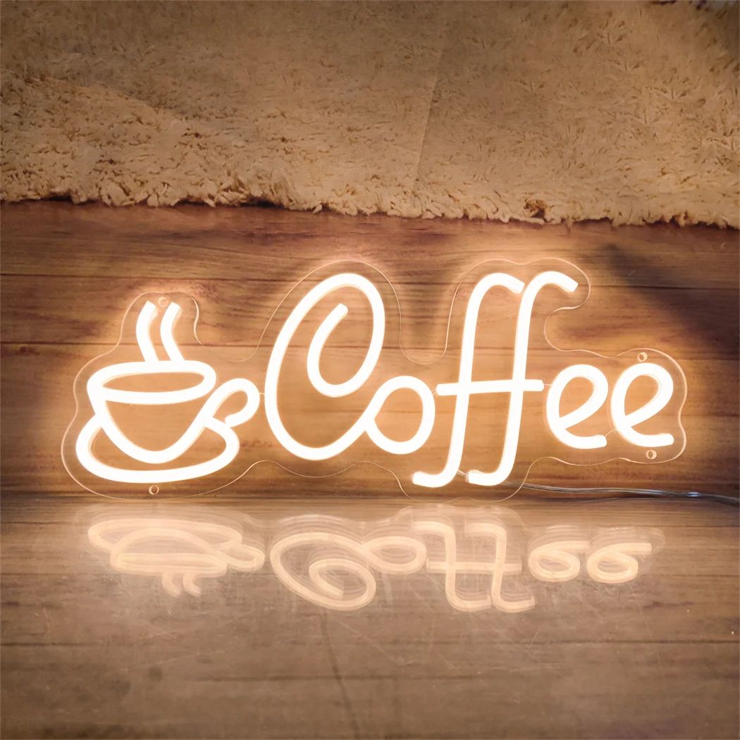 LED Coffee Neon Sign USB Powered Wall Light – Single Color H | Inspire ...