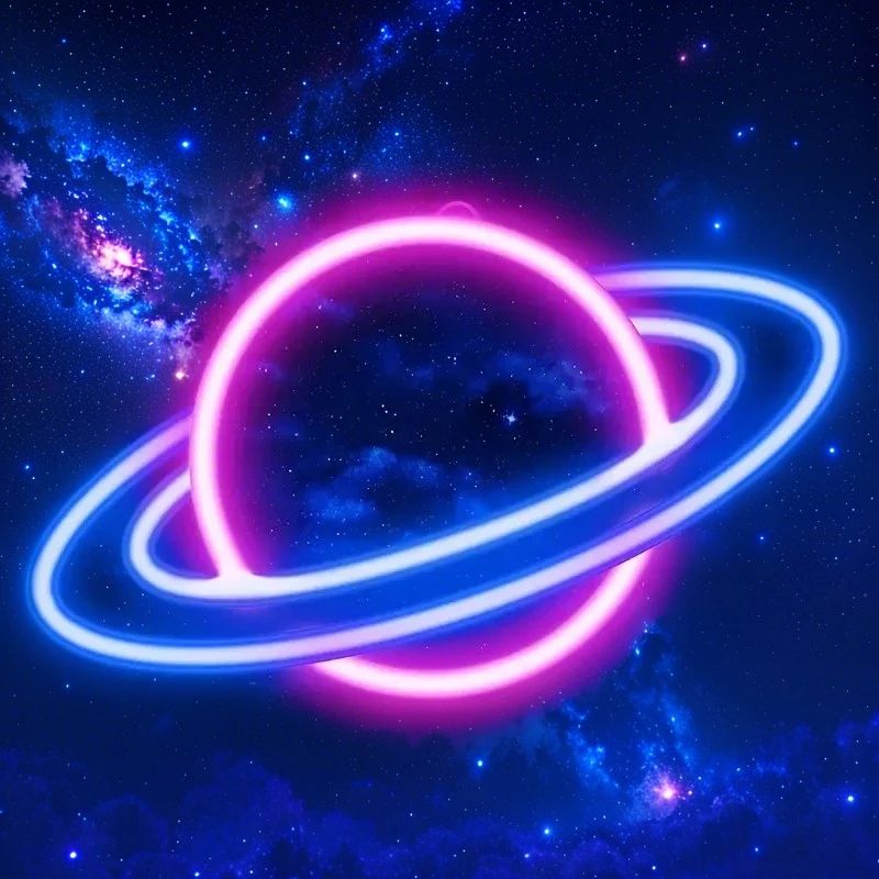 Planet LED Neon Sign - USB Powered Wall Light Decor for Bedroom, Living Room & Dorm, Party Glow, Easy Install, Energy Sa