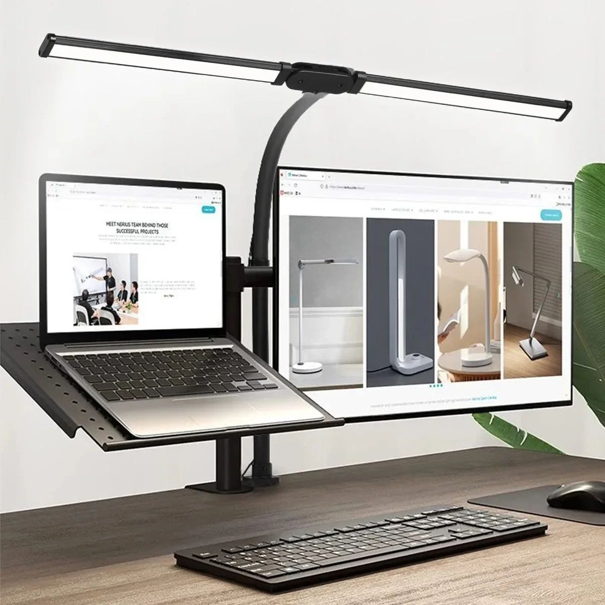 Double/Single Head LED Clip Desk Lamp Dimmable Monitor Light | Inspire ...
