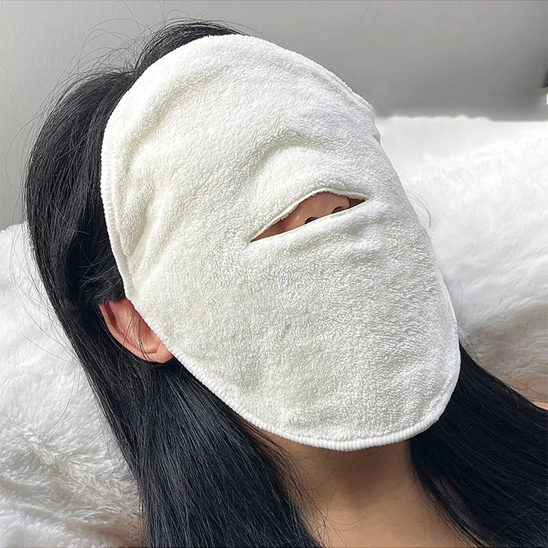 Cotton Hot Compress Face Towel Mask - Steamed Wet Compress for Pore Opening, Deep Clean, Spa Facial Skin Care