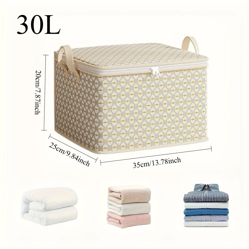 Extra Large Under Bed Storage Bag w/ Zipper - Bedding & Clothing Organizer, Foldable Space Saver for Closet Storage