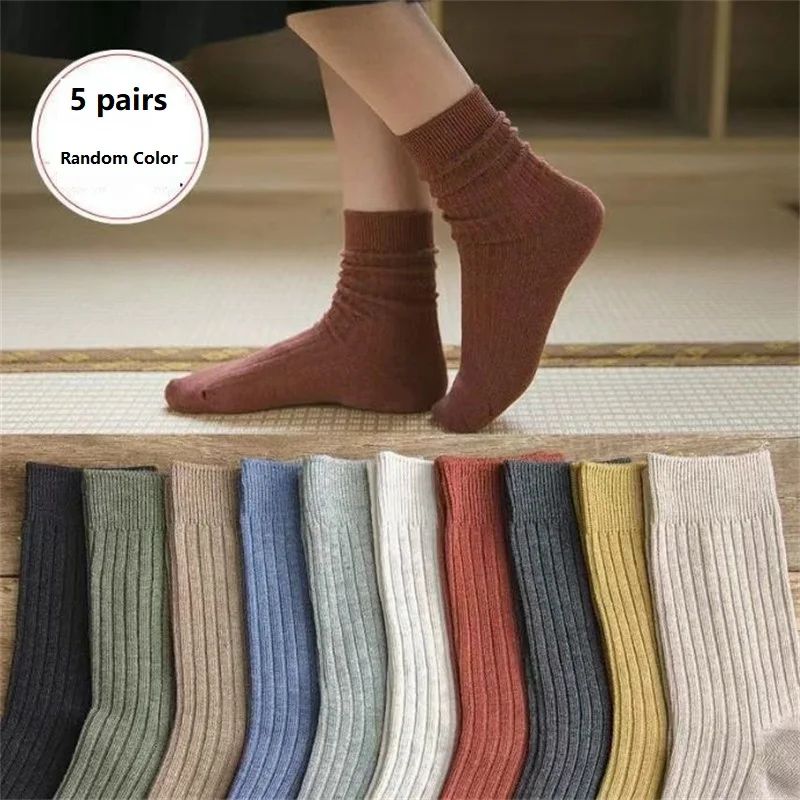 Womens Colorful Striped Crew Socks – Soft Breathable Cotton Casual Socks for Daily Comfort & Everyday Style