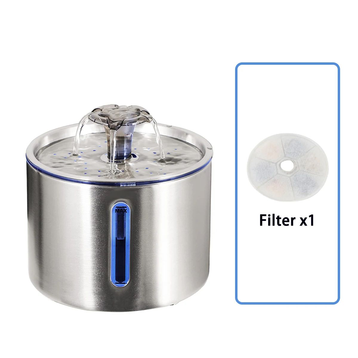 Stainless Steel Cat Water Fountain – Automatic Pet Water Dispenser for Cats & Dogs, Quiet Flow Bowl