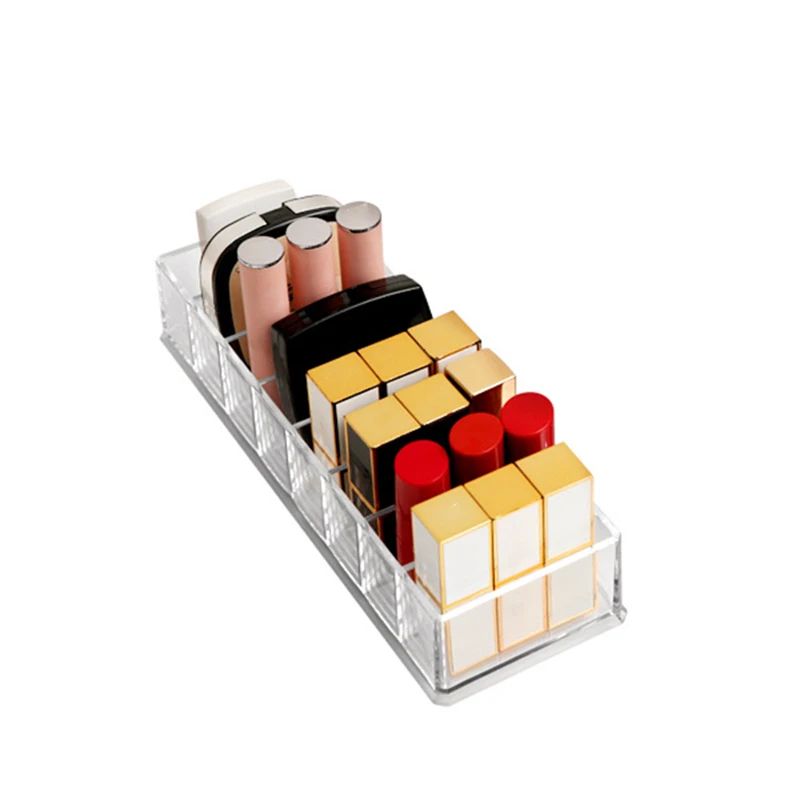 8-Cell Cosmetic Storage Box Organizer | Lipstick Rack & Nail Polish Display Stand with Powder Storage Compartments