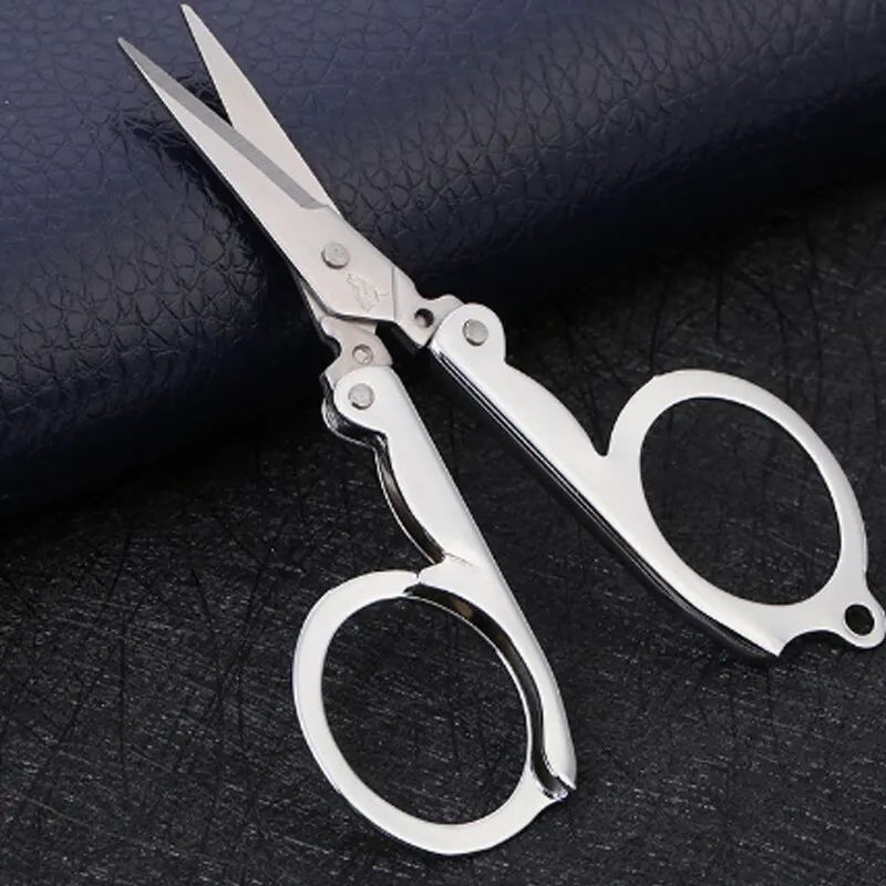 Stainless Steel Folding Pocket Scissors Mini | Multifunction Small Thread Cutter for Sewing, Nails, Travel & Household U