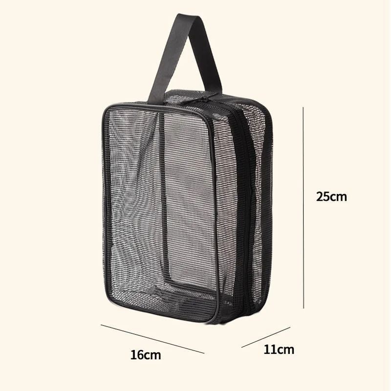 Large Mesh Bath Organizer Bag Waterproof Quick-Dry Toiletry Storage with Drainage for Travel, Gym, Hotel & Outdoor Use