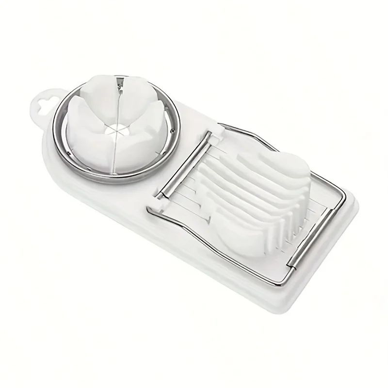 2-in-1 Egg Cutter Slicer with Stainless Steel Wire | Multifunctional Kitchen Tool for Eggs, Kiwi, Bananas & Mushrooms