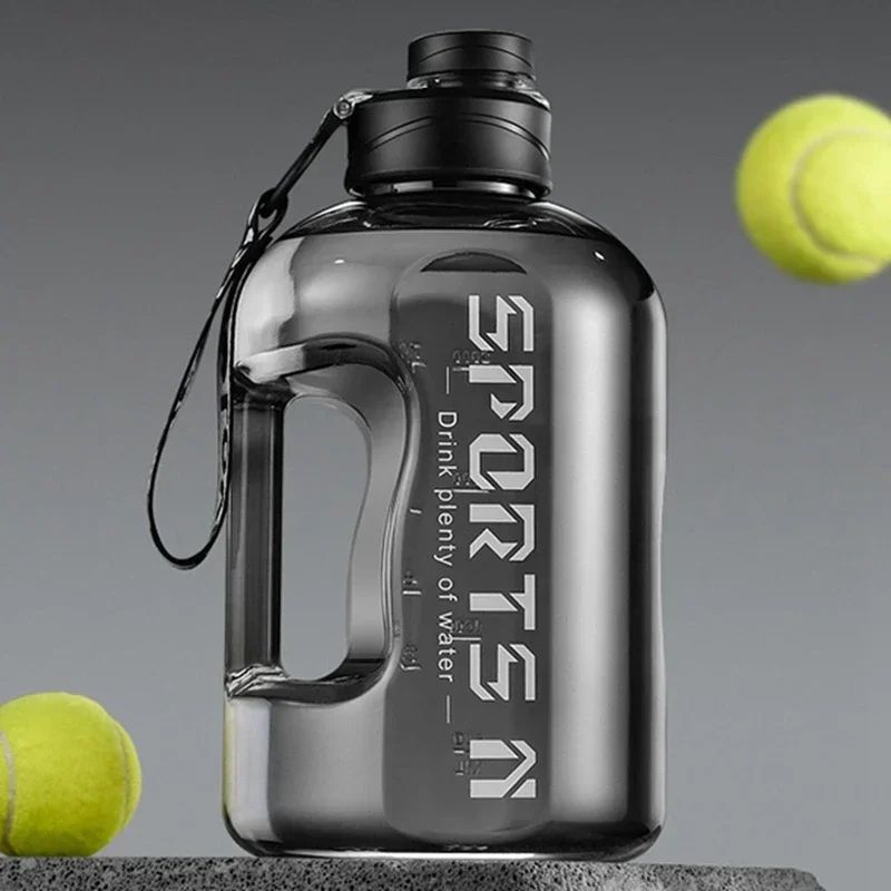 Large Capacity Sports Water Bottle with Carry Rope, BPA Free Tritan Gym Cycling Camping Hydration Jug 1700ml