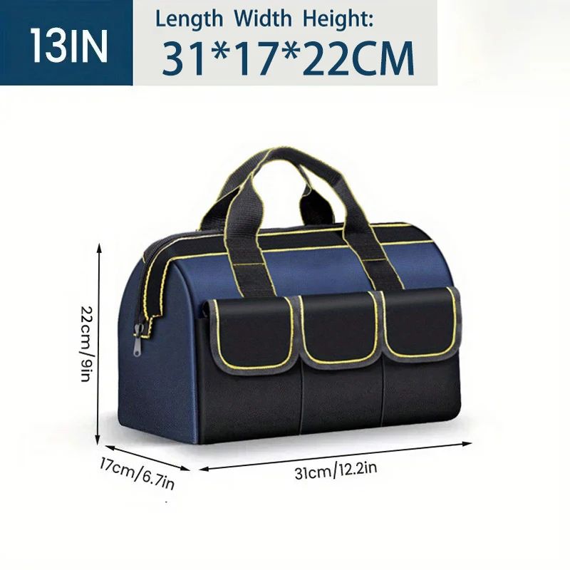 Waterproof Tool Bag 13 to 23 Inch Heavy Duty Electrician Storage Toolkit, Multi Pocket Wear Resistant Large Capacity