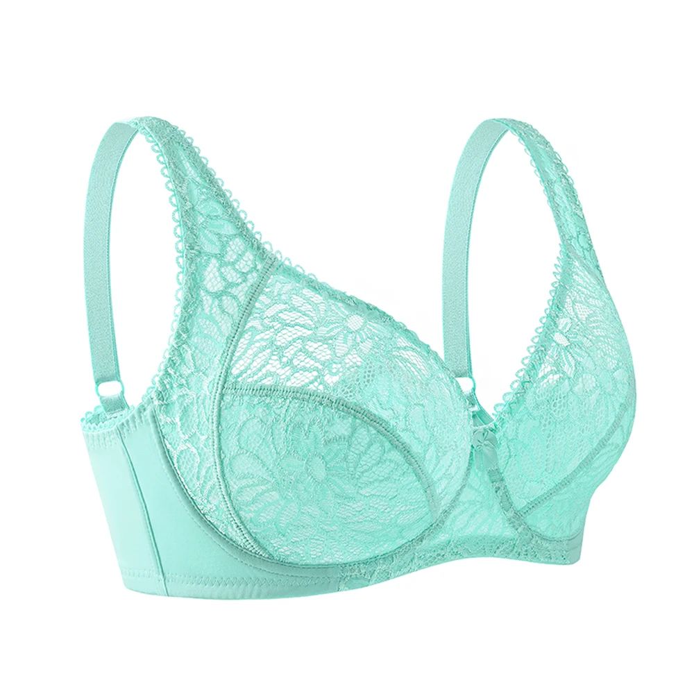 SheerSculpt Deep V Lace Underwire Bra – Ultra-Thin Plus Size Unlined Lingerie B–F Cups