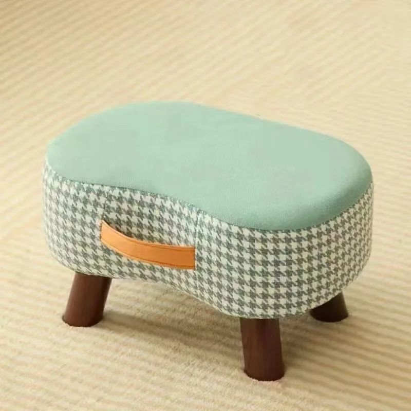 Minimalist Wooden Ottoman Stool - Cushioned Shoe Bench & Living Room Footrest