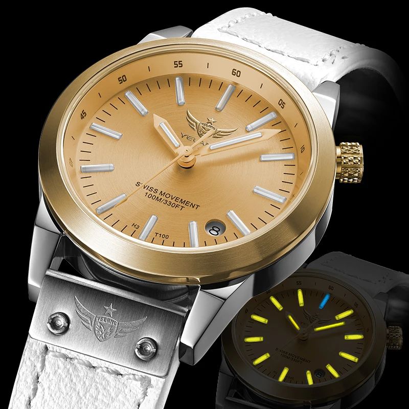 YELANG V1010 36MM Luxury Women's Sapphire Watch – 10Bar Waterproof Swiss Quartz Stainless Steel Timepiece