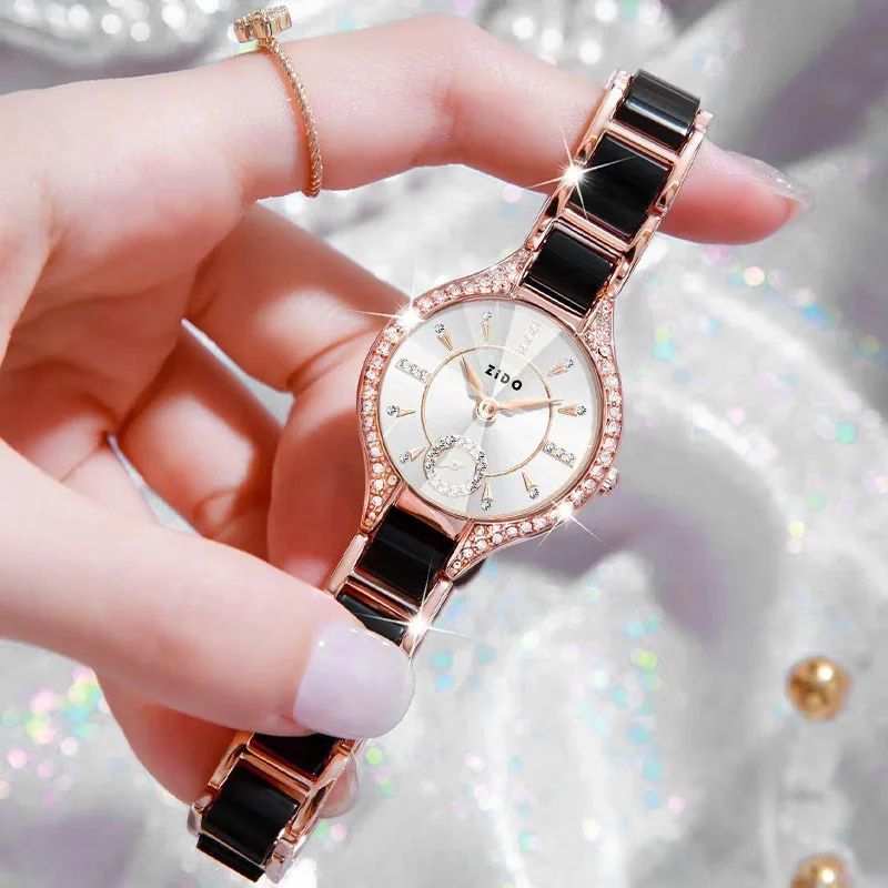 Retro Luxe Diamond Inlaid Women's Waterproof Stainless Steel Quartz Watch